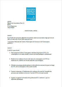 Aperçu des statuts ANCIC votés le 29 mars 2025